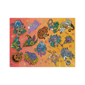 Halloween Collage (ORNG) by Chaya Av Velveteen Minky Blanket 60x80