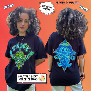 Pumpkin Portal Trick T-Shirt / Blu Chromatic