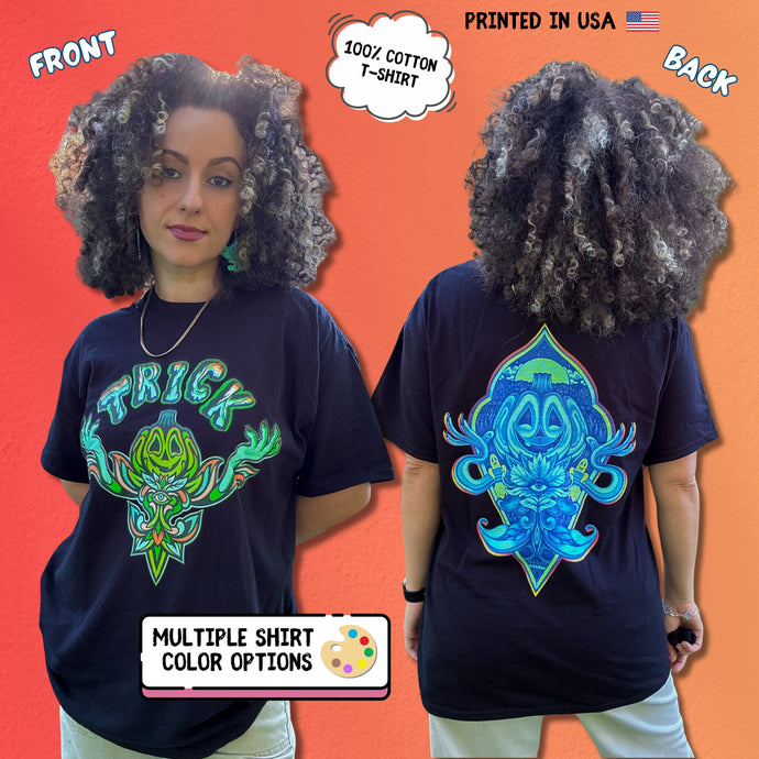 Pumpkin Portal Trick T-Shirt / Blu Chromatic