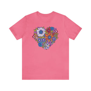 Adult - Heart Bouquet Valentine's Day Graphic T-Shirt by Chaya Av (DTG Print)