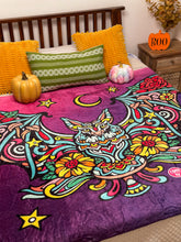 Halloween Batshroom 2024 by Chaya Av Velveteen Minky Blanket 60x80
