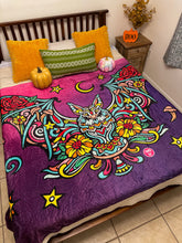 Halloween Batshroom 2024 by Chaya Av Velveteen Minky Blanket 60x80