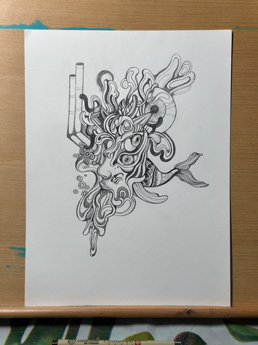 Fish Pipe Original Drawing (+ Random Doodles)