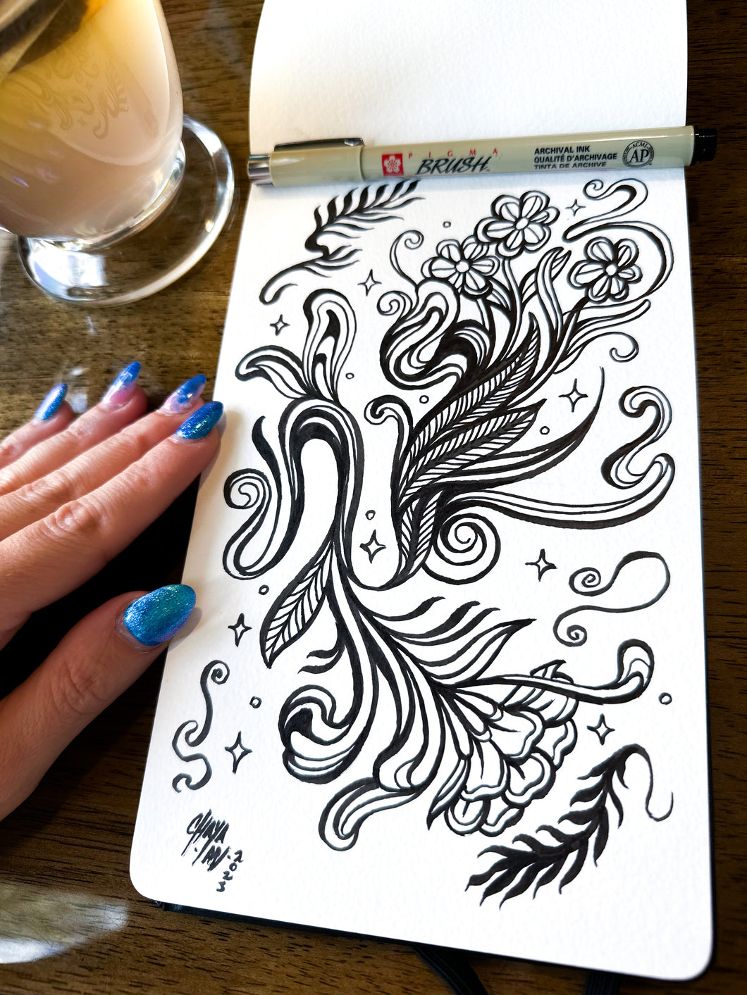 TEA DOODLE 4 - ORIGINAL DRAWING