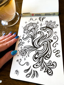 TEA DOODLE 1 - ORIGINAL DRAWING